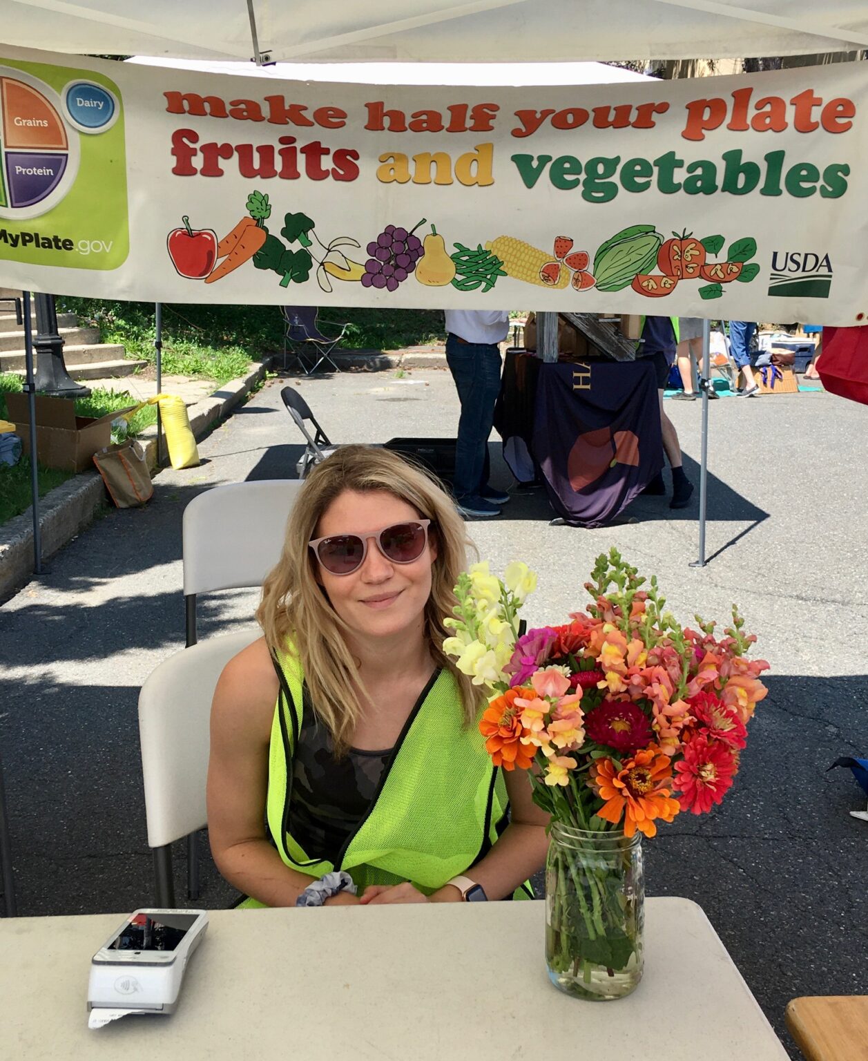 a volunteer at our info table